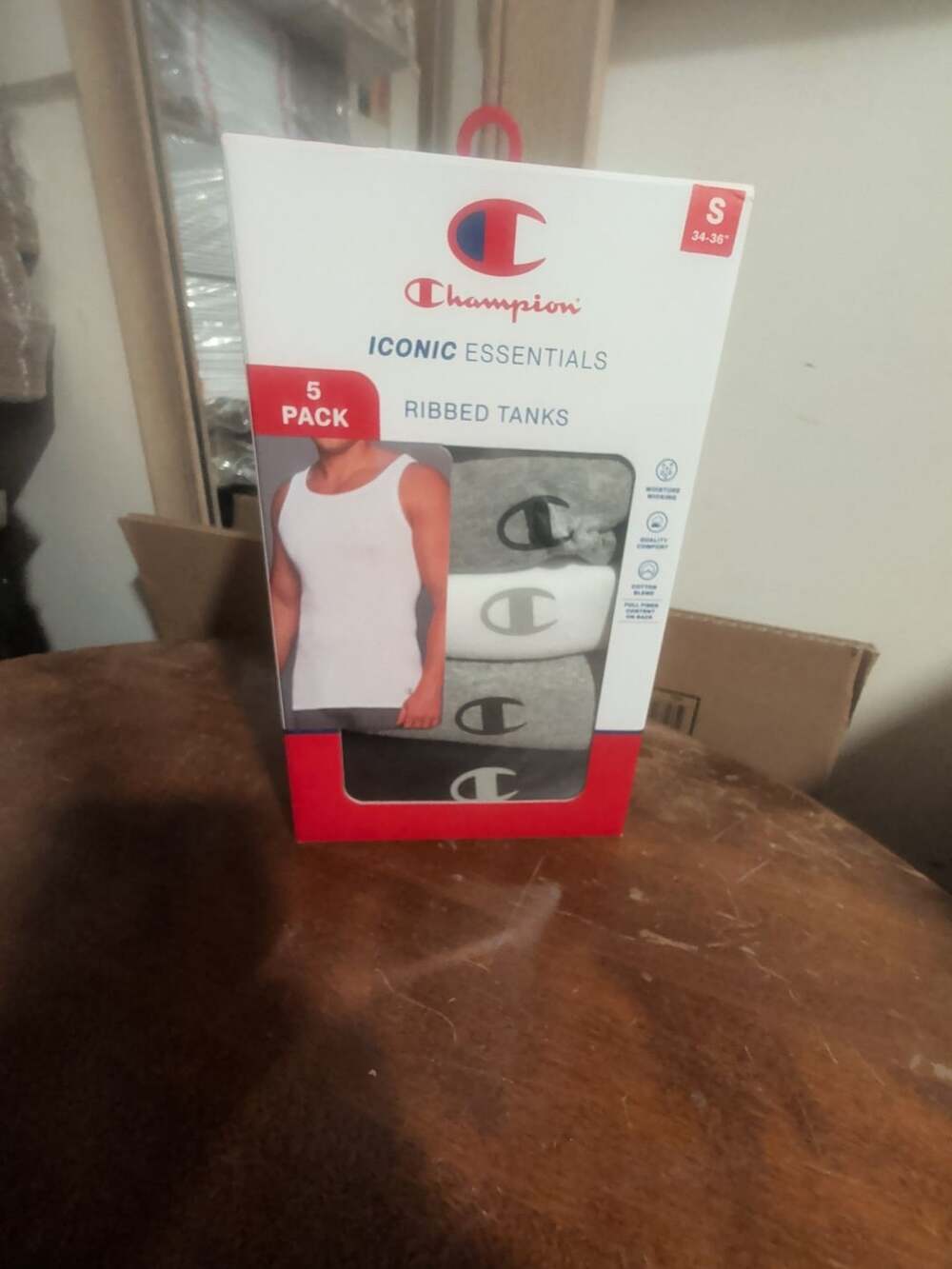 Champion Men's Iconic Essentials 5-Pack Ribbed Tanks Size S